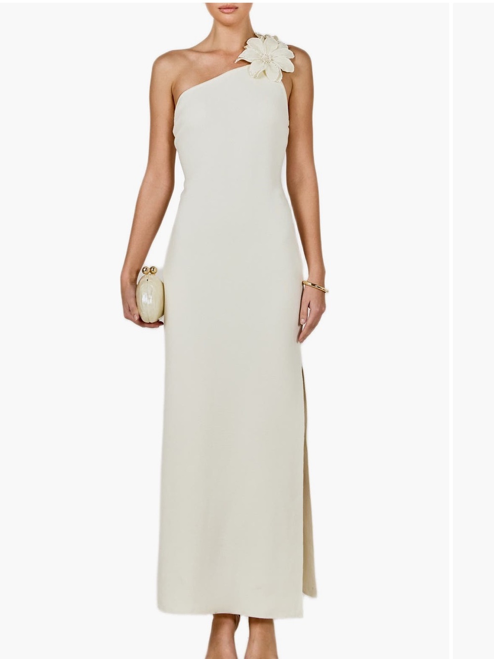 Endless rose one shoulder flower beaded maxi dress